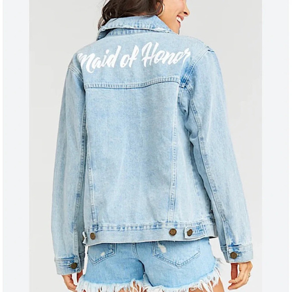 New Show Me Your MuMu Dover Jean Jacket Wedding Maid of Honor Boho Western - Picture 2 of 11
